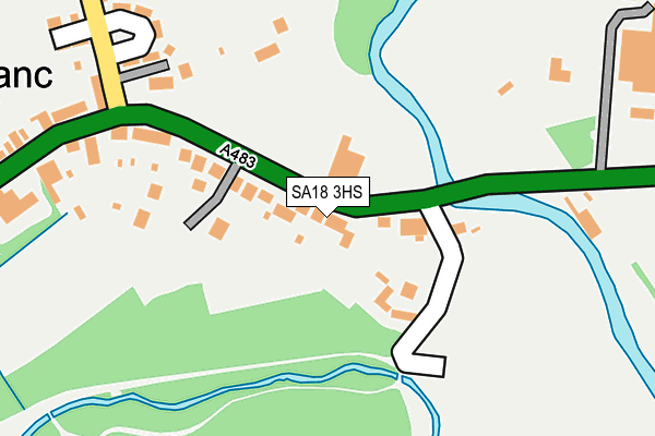 SA18 3HS map - OS OpenMap – Local (Ordnance Survey)