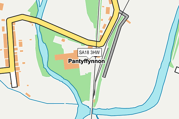 SA18 3HW map - OS OpenMap – Local (Ordnance Survey)