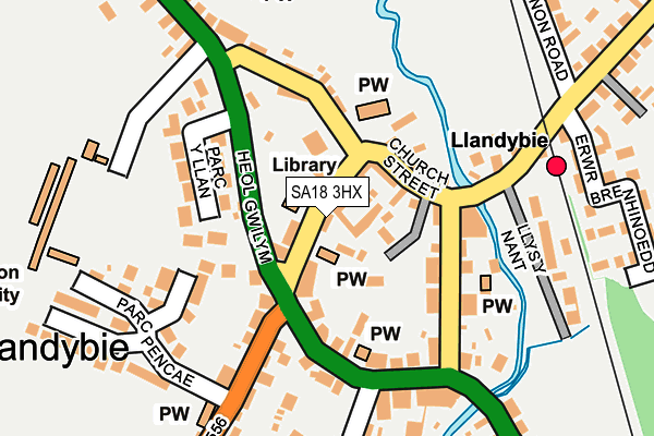 SA18 3HX map - OS OpenMap – Local (Ordnance Survey)