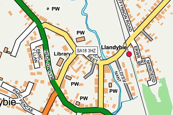 SA18 3HZ map - OS OpenMap – Local (Ordnance Survey)