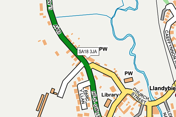 SA18 3JA map - OS OpenMap – Local (Ordnance Survey)