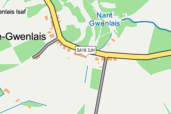 SA18 3JH map - OS OpenMap – Local (Ordnance Survey)