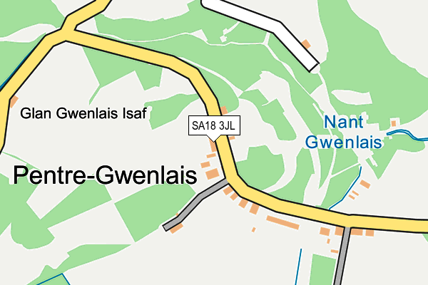 SA18 3JL map - OS OpenMap – Local (Ordnance Survey)