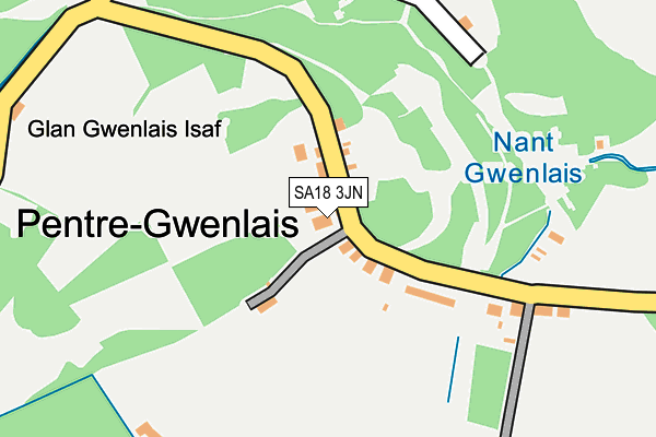SA18 3JN map - OS OpenMap – Local (Ordnance Survey)