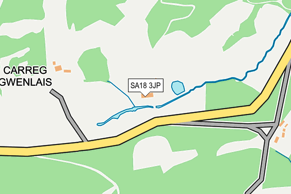 SA18 3JP map - OS OpenMap – Local (Ordnance Survey)