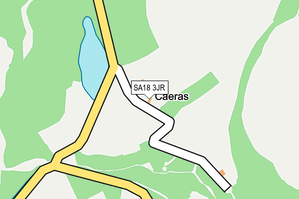 SA18 3JR map - OS OpenMap – Local (Ordnance Survey)