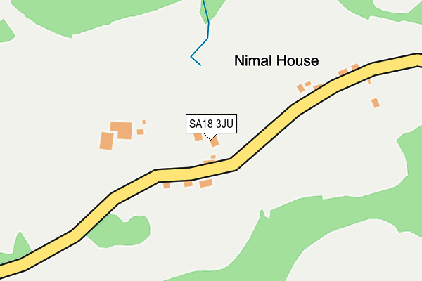 SA18 3JU map - OS OpenMap – Local (Ordnance Survey)