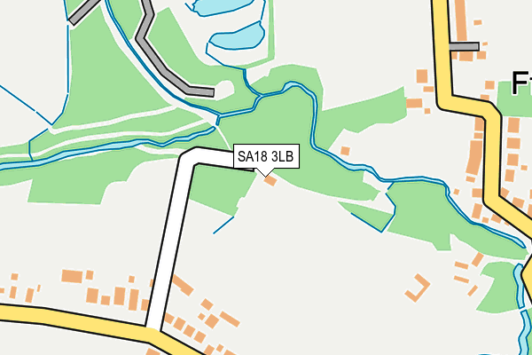 SA18 3LB map - OS OpenMap – Local (Ordnance Survey)