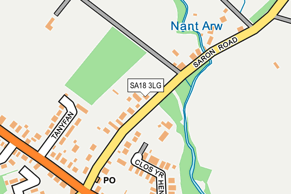 SA18 3LG map - OS OpenMap – Local (Ordnance Survey)