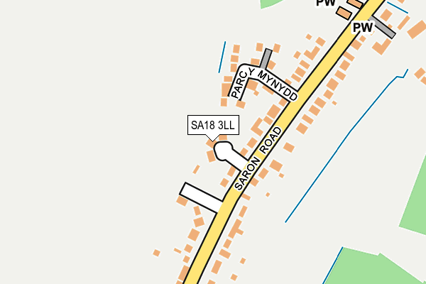 SA18 3LL map - OS OpenMap – Local (Ordnance Survey)