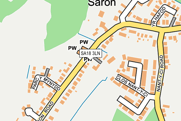 SA18 3LN map - OS OpenMap – Local (Ordnance Survey)