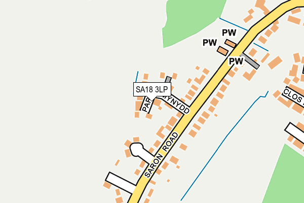 SA18 3LP map - OS OpenMap – Local (Ordnance Survey)