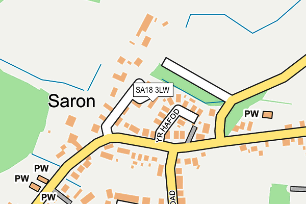 SA18 3LW map - OS OpenMap – Local (Ordnance Survey)