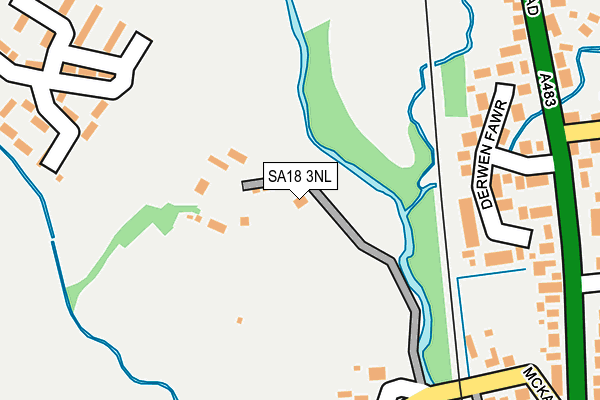 SA18 3NL map - OS OpenMap – Local (Ordnance Survey)