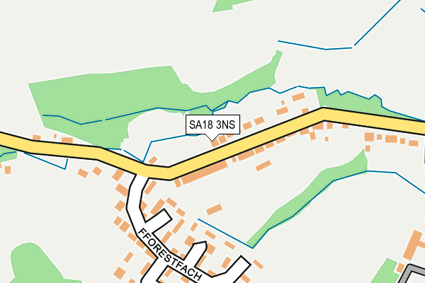 SA18 3NS map - OS OpenMap – Local (Ordnance Survey)