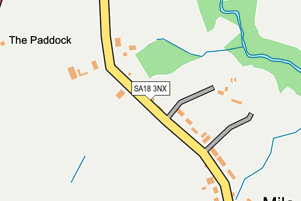 SA18 3NX map - OS OpenMap – Local (Ordnance Survey)