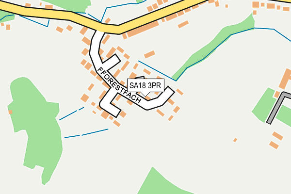 SA18 3PR map - OS OpenMap – Local (Ordnance Survey)