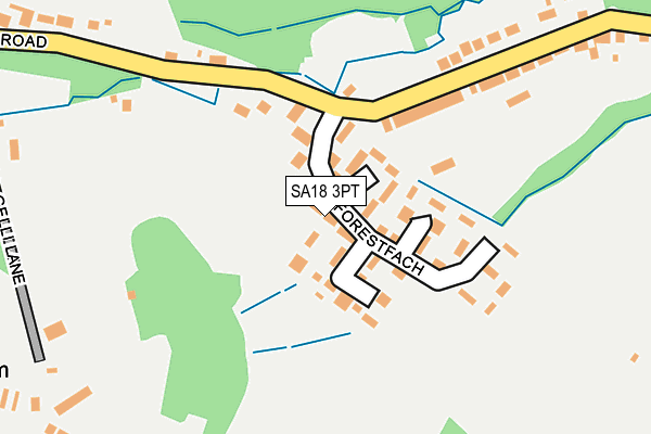 SA18 3PT map - OS OpenMap – Local (Ordnance Survey)