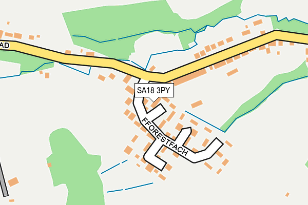 SA18 3PY map - OS OpenMap – Local (Ordnance Survey)