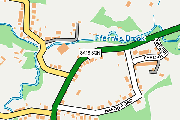 SA18 3QN map - OS OpenMap – Local (Ordnance Survey)