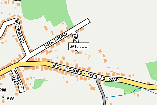 SA18 3QQ map - OS OpenMap – Local (Ordnance Survey)
