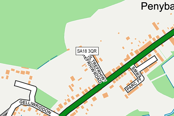 SA18 3QR map - OS OpenMap – Local (Ordnance Survey)