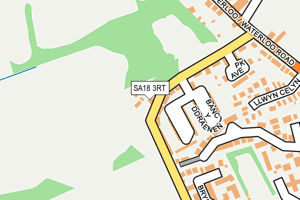 SA18 3RT map - OS OpenMap – Local (Ordnance Survey)