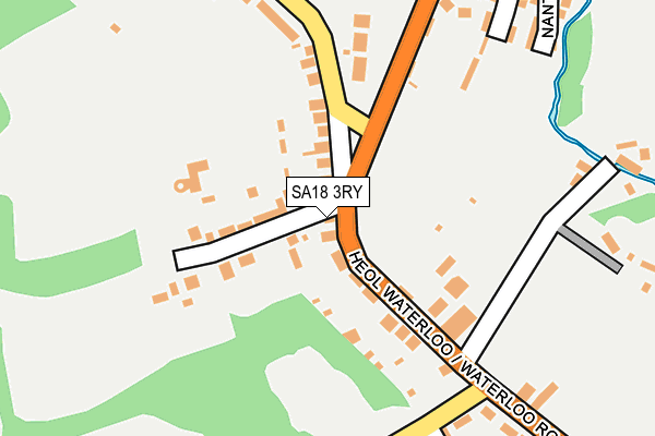 SA18 3RY map - OS OpenMap – Local (Ordnance Survey)