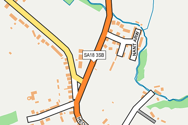 SA18 3SB map - OS OpenMap – Local (Ordnance Survey)