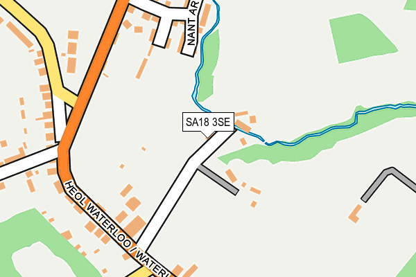 SA18 3SE map - OS OpenMap – Local (Ordnance Survey)