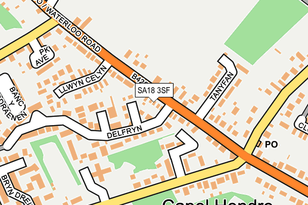 SA18 3SF map - OS OpenMap – Local (Ordnance Survey)