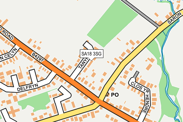 SA18 3SG map - OS OpenMap – Local (Ordnance Survey)