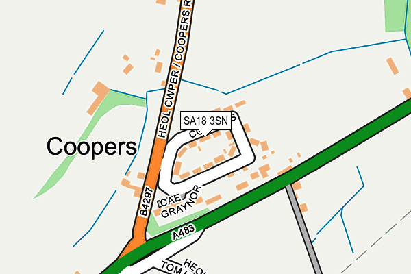 SA18 3SN map - OS OpenMap – Local (Ordnance Survey)