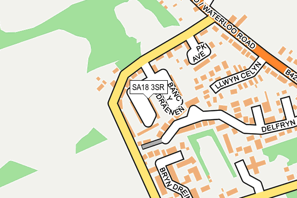 SA18 3SR map - OS OpenMap – Local (Ordnance Survey)