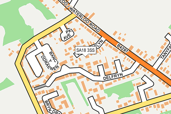 SA18 3SS map - OS OpenMap – Local (Ordnance Survey)