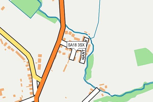 SA18 3SX map - OS OpenMap – Local (Ordnance Survey)