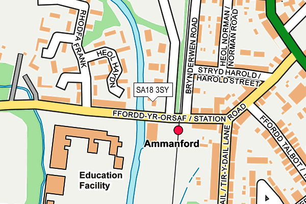 SA18 3SY map - OS OpenMap – Local (Ordnance Survey)