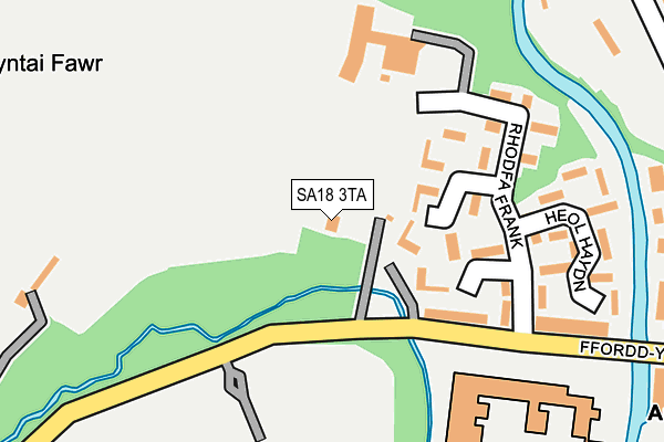 SA18 3TA map - OS OpenMap – Local (Ordnance Survey)