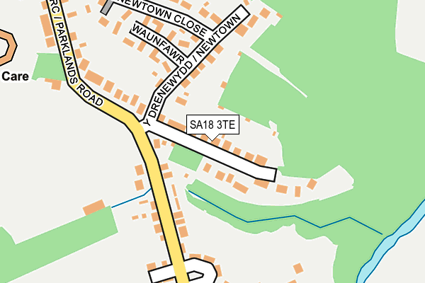 SA18 3TE map - OS OpenMap – Local (Ordnance Survey)