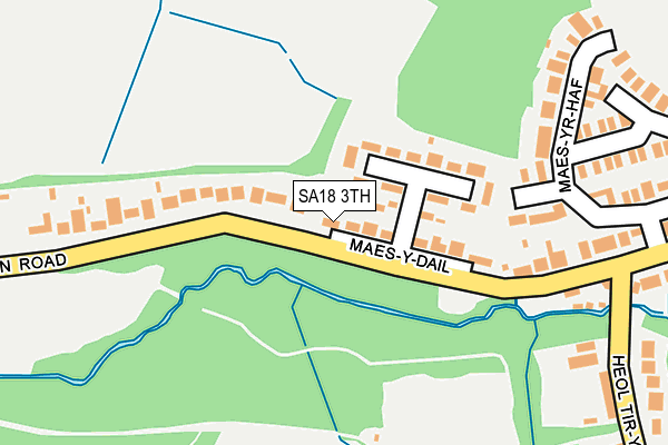 SA18 3TH map - OS OpenMap – Local (Ordnance Survey)