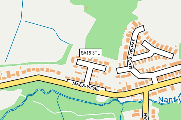 SA18 3TL map - OS OpenMap – Local (Ordnance Survey)