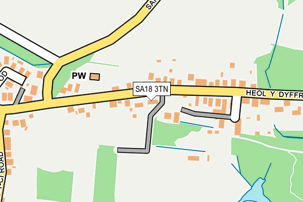 SA18 3TN map - OS OpenMap – Local (Ordnance Survey)