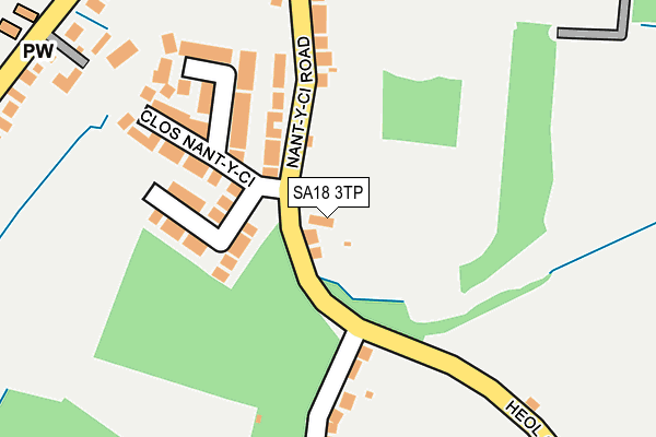 SA18 3TP map - OS OpenMap – Local (Ordnance Survey)
