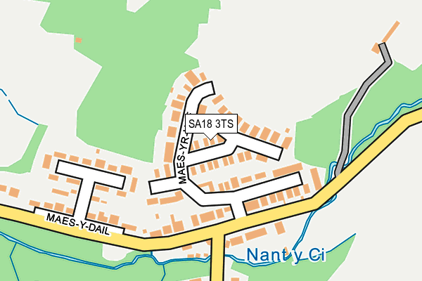 SA18 3TS map - OS OpenMap – Local (Ordnance Survey)
