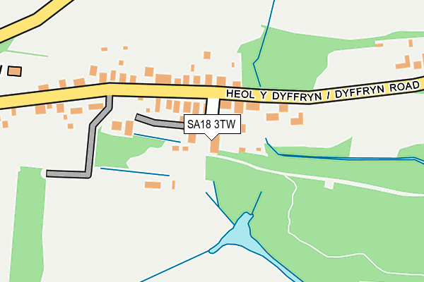 SA18 3TW map - OS OpenMap – Local (Ordnance Survey)