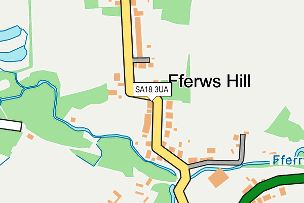 SA18 3UA map - OS OpenMap – Local (Ordnance Survey)
