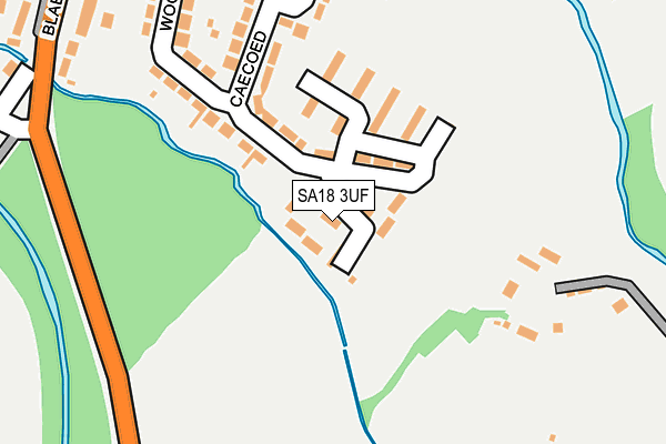 SA18 3UF map - OS OpenMap – Local (Ordnance Survey)