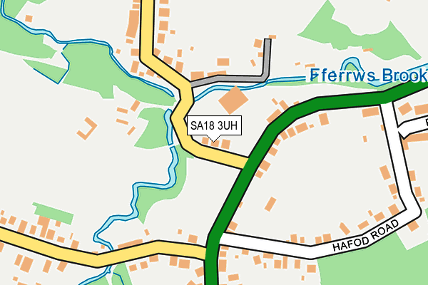 SA18 3UH map - OS OpenMap – Local (Ordnance Survey)