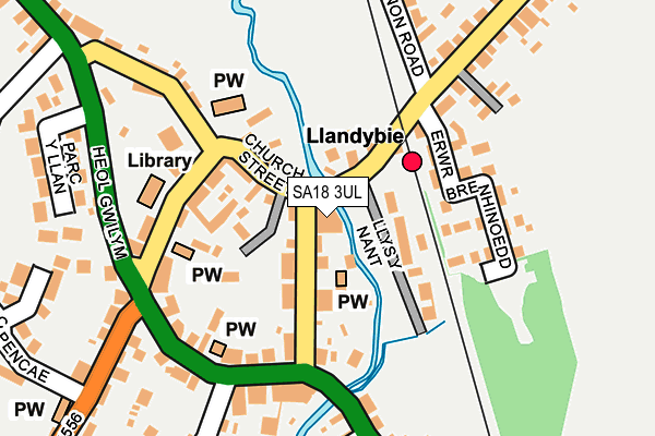 SA18 3UL map - OS OpenMap – Local (Ordnance Survey)