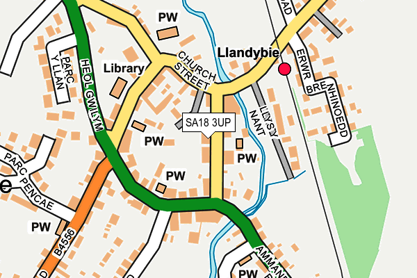 SA18 3UP map - OS OpenMap – Local (Ordnance Survey)